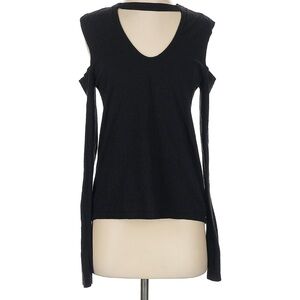 Pam & Gela Black Cold Shoulder Long Sleeve Top